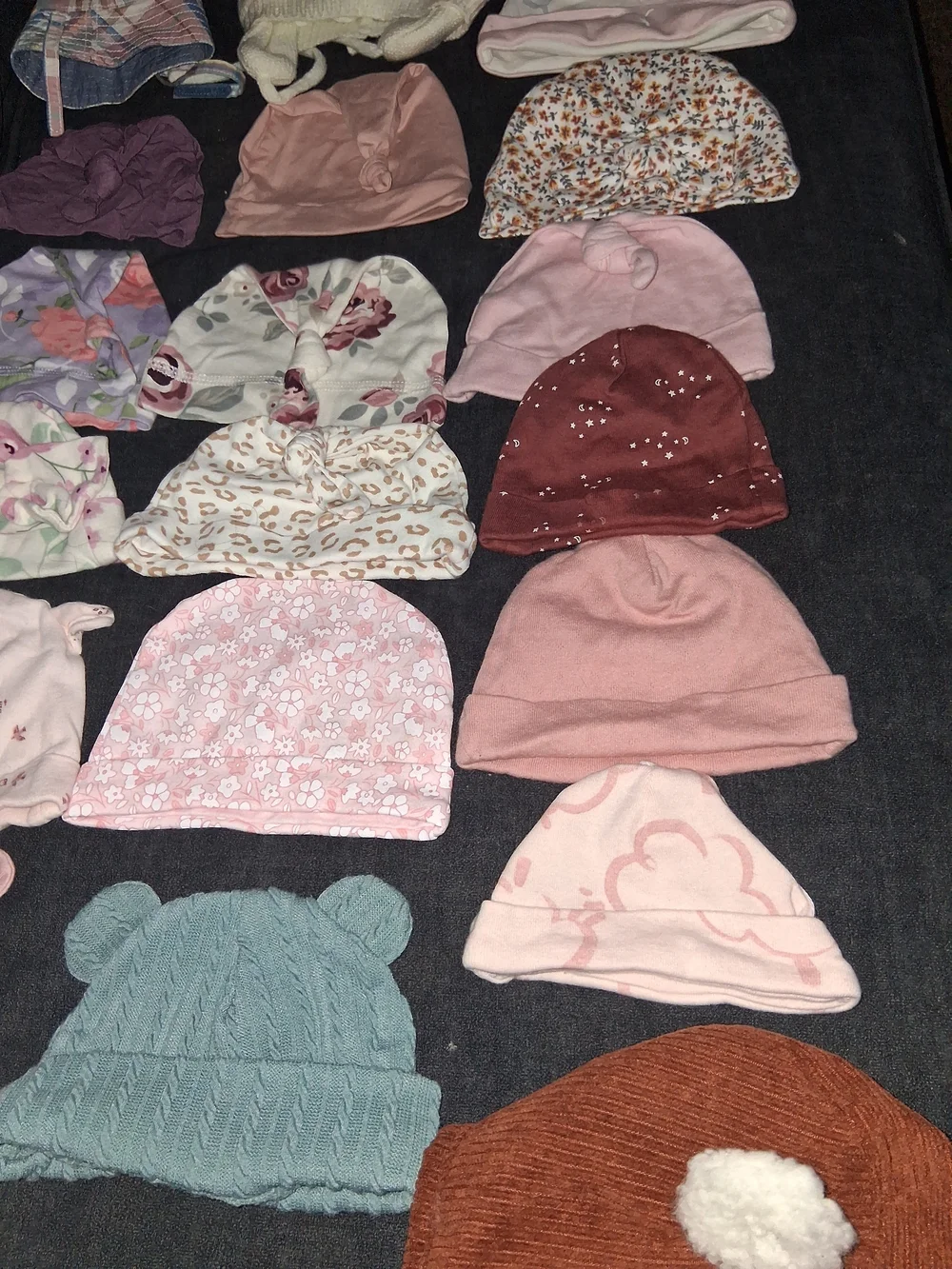 Baby Girls 0-6 Months Mixed Pink & Floral Hat Bundle - Kids Accessories